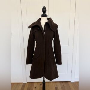 Soia & Kyo Wool Blend Shawl Collar Coat – XS – Brown – Excellent Condition